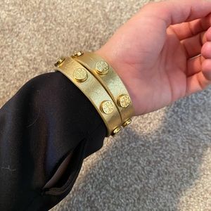 Gold leather Tory Burch bracelet